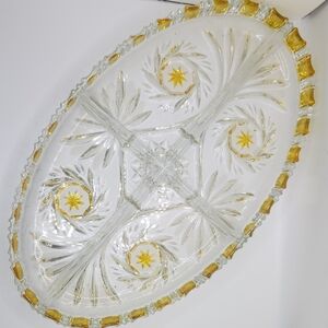 Elegant Gold and Clear Glass Decorative Tray